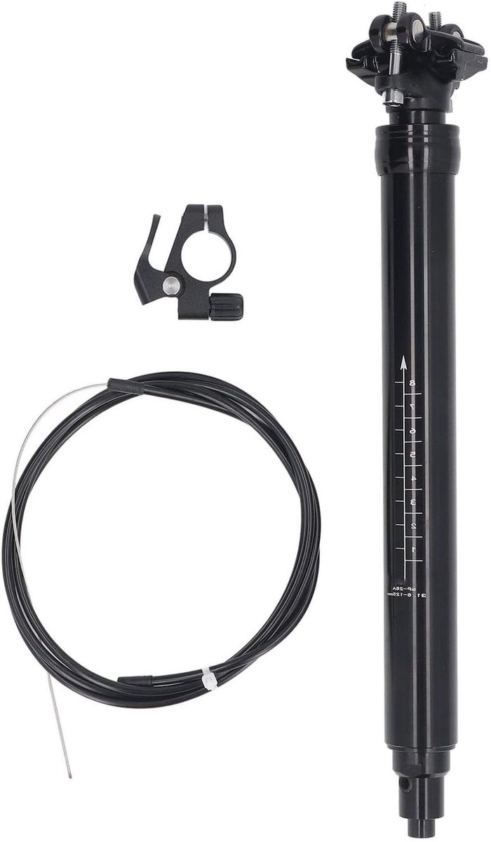 Fiets Zadelpen - Dropper Post - Fietsen Verbeteren - Oliedruktechnologie - 125 mm veerweg - Zwart