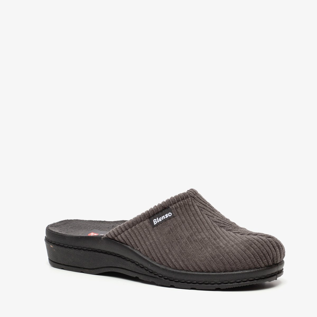 Blenzo heren pantoffels ribstof grijs - Maat 43 - Sloffen