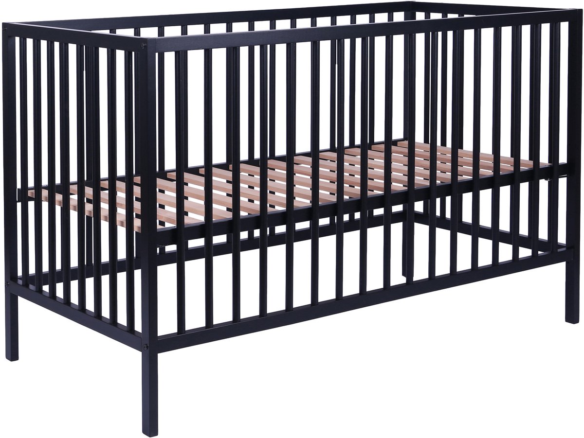 Europe Baby Ledikant Solid Beech 60 x 120 cm Zwart