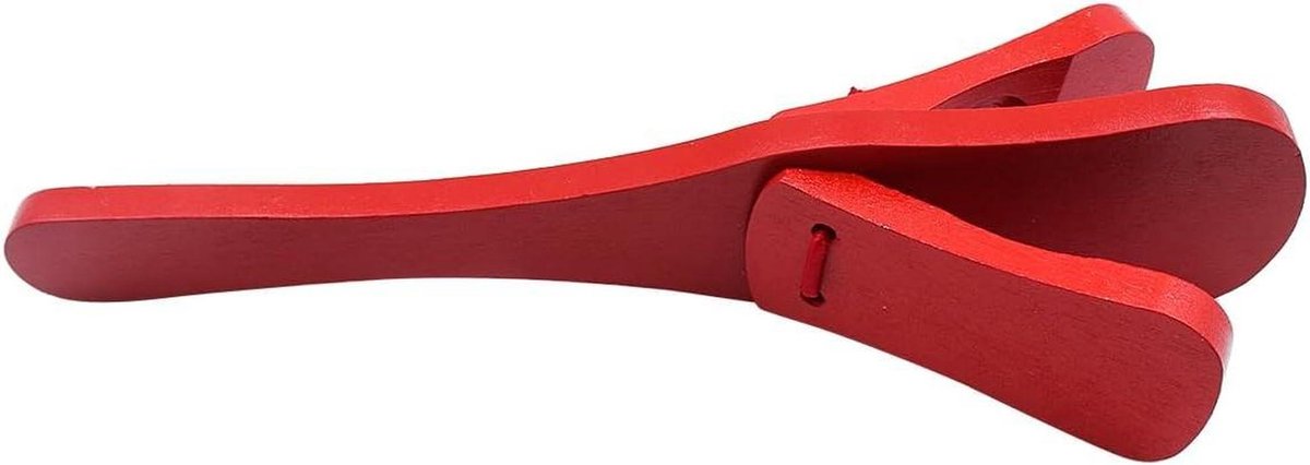 Houten Castagnetten - Vinger Percussie - Muziek Maken - Duurzame Structuur - 22 cm - Rood