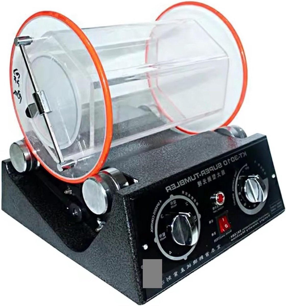 Roterende Trommelpolijstmachine - Metaalreiniger Polijster - Metaal Bewerken - 5 Snelheidsstanden - 12 kg Capaciteit - Zilverkleurig
