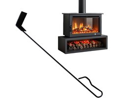 Ash Scraper|Stainless Steel Cleaner with Long Handle - Charcoal Grill Ash Rake for Fireplace, for Fire Pits, Pizza Oven, Wood Stove, Smokehouses, Kettle, Campfire, Outdoor, Grilling, Party, Garden