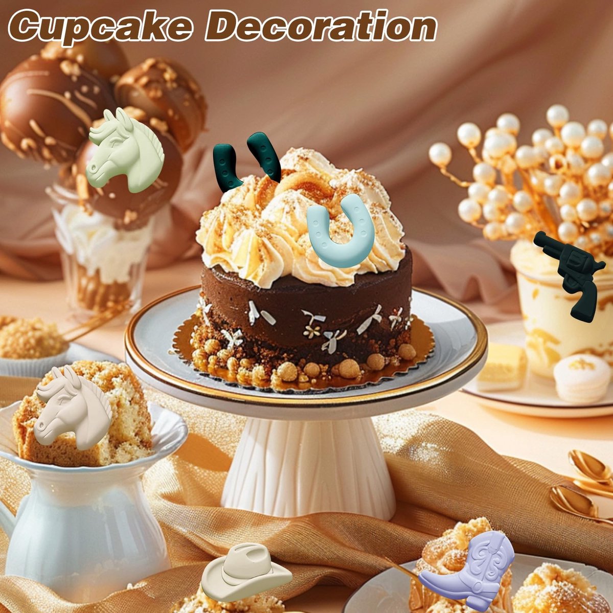 Dailygoods- Chocoladevorm 2 Stuks - Siliconen Snoepvormen - Western Themafeest - Oven- en Vriezerbestendig - Flexibel en Niet-giftig - Makkelijk te Ontmallen - Bakvorm