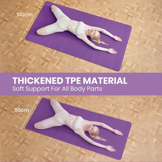 Cosensi - Dailygoods - Dailygoody - Yogamat XXL - Antislip - Bescherming tegen blessures - 190 x 80 cm - Fitnessmat - Geschikt voor yoga en pilates van cosensi — afbeelding 5