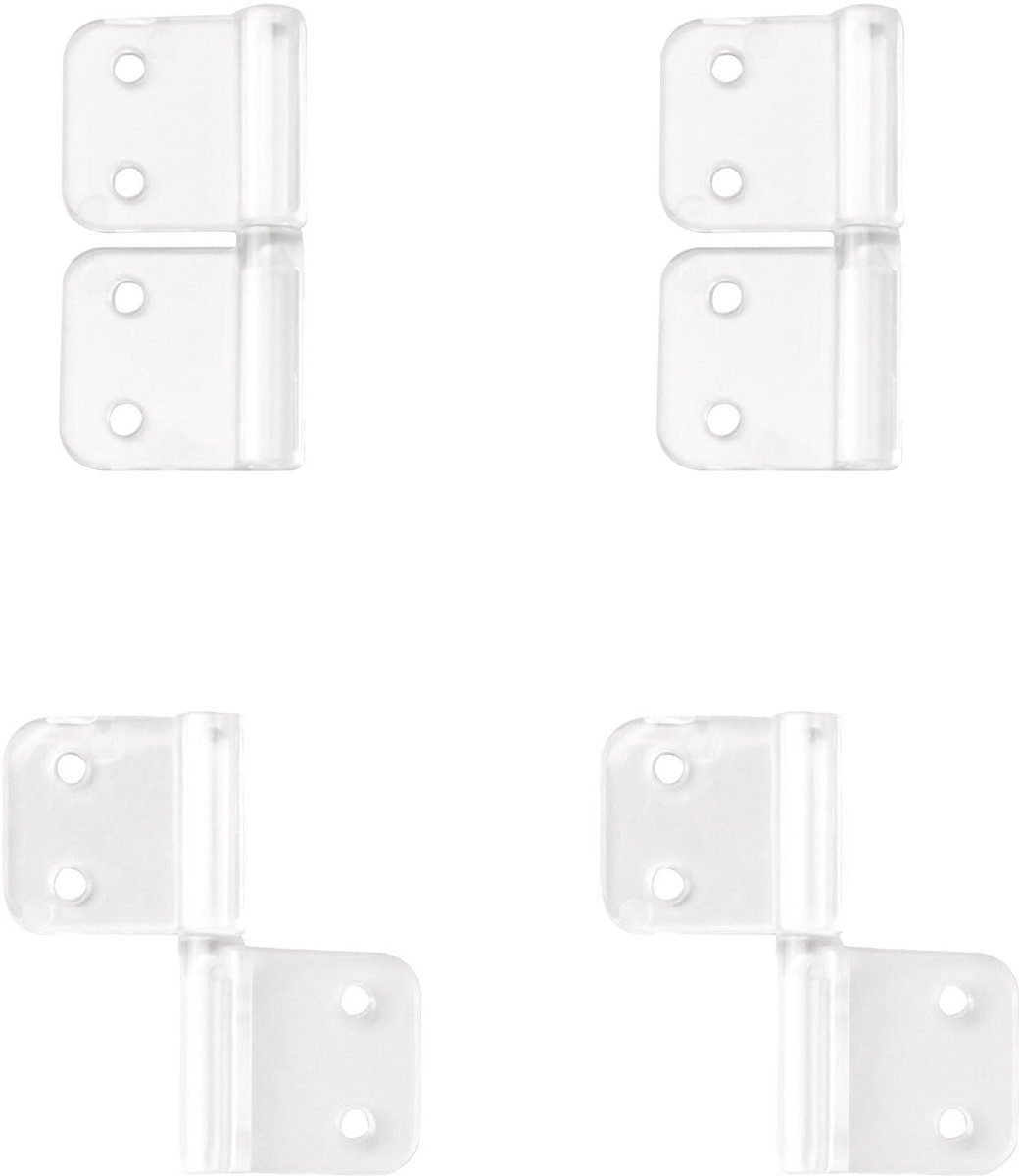 Dailygoods- Scharnieren 10 stuks - Verstelbare Kunststof Scharnieren - Doorzichtige Acryl Scharnieren - Afneembaar - 360 Graden - Geschikt voor Meubels - Kunststof Scharnier