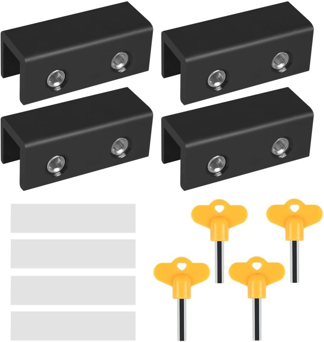 Dailygoods- Raamsloten - 2/4 Set Raambeveiligingssloten - Verstelbare Raamstopper - Premium Aluminiumlegering - Lichtgewicht - Eenvoudige Installatie - Raambeveiliging