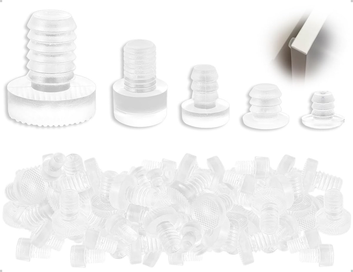 Dailygoods- Aanslagbuffers 50 stuks - Transparante Pads - Geluidsabsorberend - Meubelbuffers - Deurstoppers - Elastische Buffers - 5 Maten - Meubelbeschermers