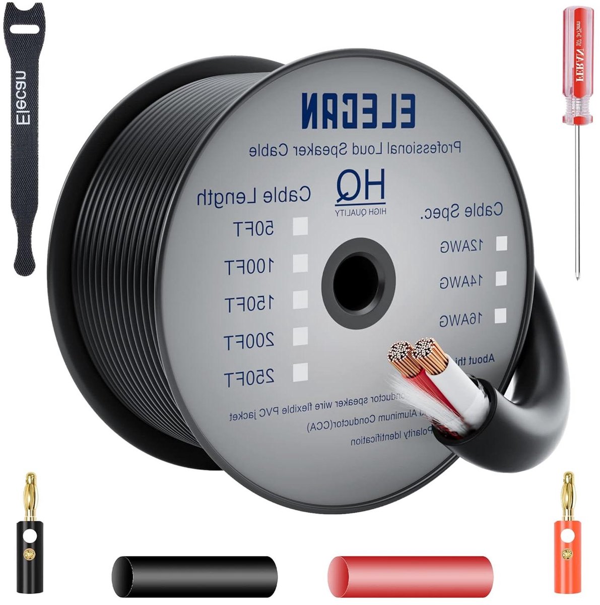 Luidsprekerkabel Buiten - Audio Kabel - Thuisbioscoop Installatie - UL CL3 Buiten Gebruik - 150 Meter - Zwart