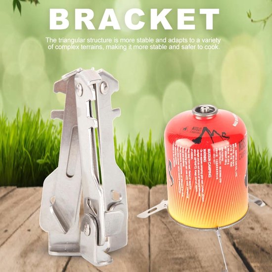 Camping Kookstandaard - Jerrycanhouder Statief - Outdoor Koken - Driehoekige Stabiliteit - Opvouwbaar 7.2x3.2cm - Zilver van Camping — afbeelding 5