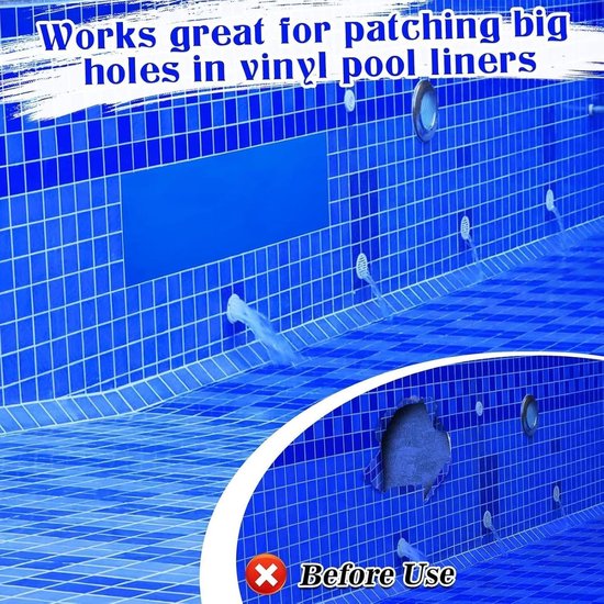 Reparatieset Zwembad - Waterdichte Tape - Lekkages Dichten - Robuuste Hechting - 122 x 85 cm - Uniek — afbeelding 3