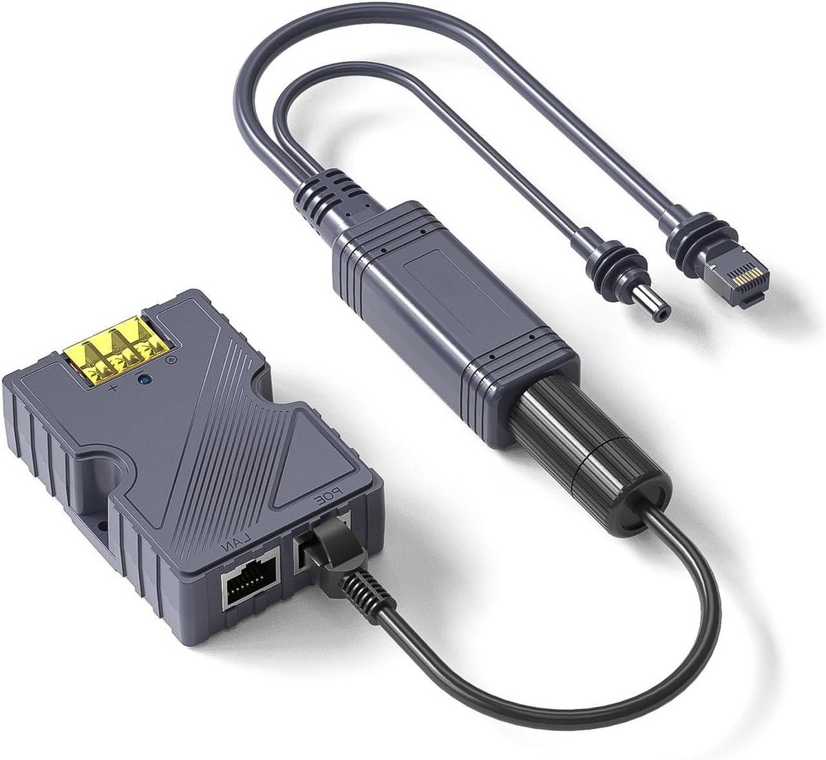 PoE Splitter Adapter - PoE Injector Splitter - Netwerkapparaten Voeden - 100W Hoge Vermogenscapaciteit - 100m Lange Afstand - Zwart