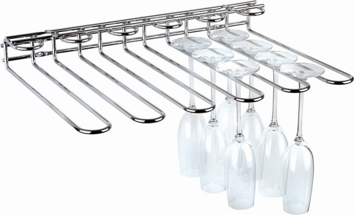 APS Glazenrek - verchroomde glashouder voor 20 glazen - 45 x 32 x 6 cm