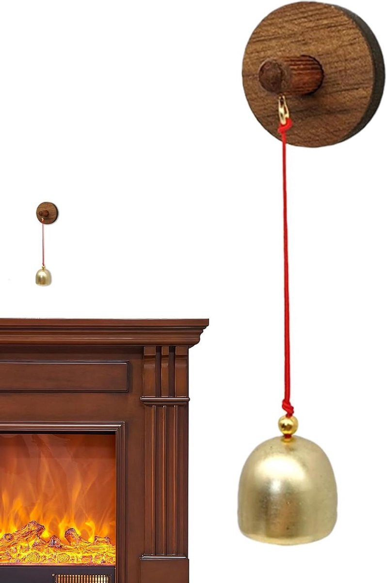 Deurbel Vintage - Winkelbel Klassiek - Entree Aankondiging - Zelfklevende Bevestiging - 28 cm Diameter - Goud
