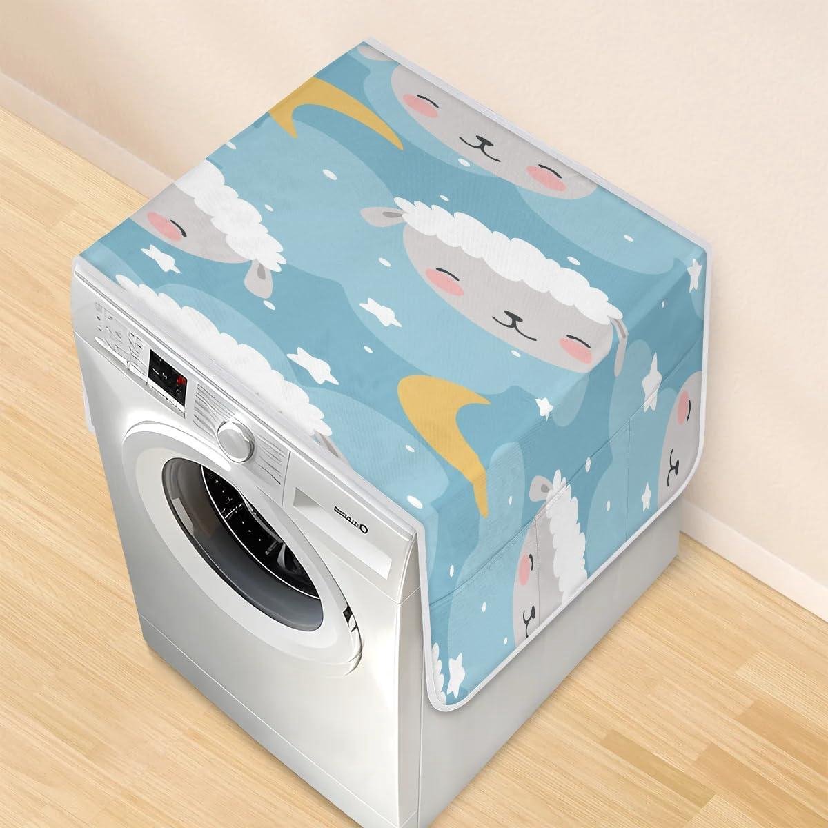 Wasmachine Drogerhoes Apparaatbeschermer Apparaten Beschermen Met Opbergzakken 117 x 485 cm Schaap Maan Ster