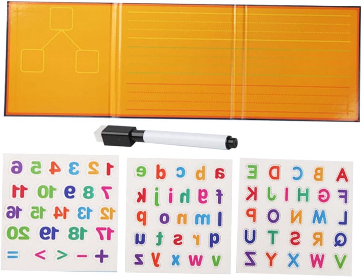 Educatief Puzzelboek - Leerboek Cijfers Letters - Creatief Leren - Herbruikbaar en Uitwisbaar - 18x3CM - Meerdere Kleuren