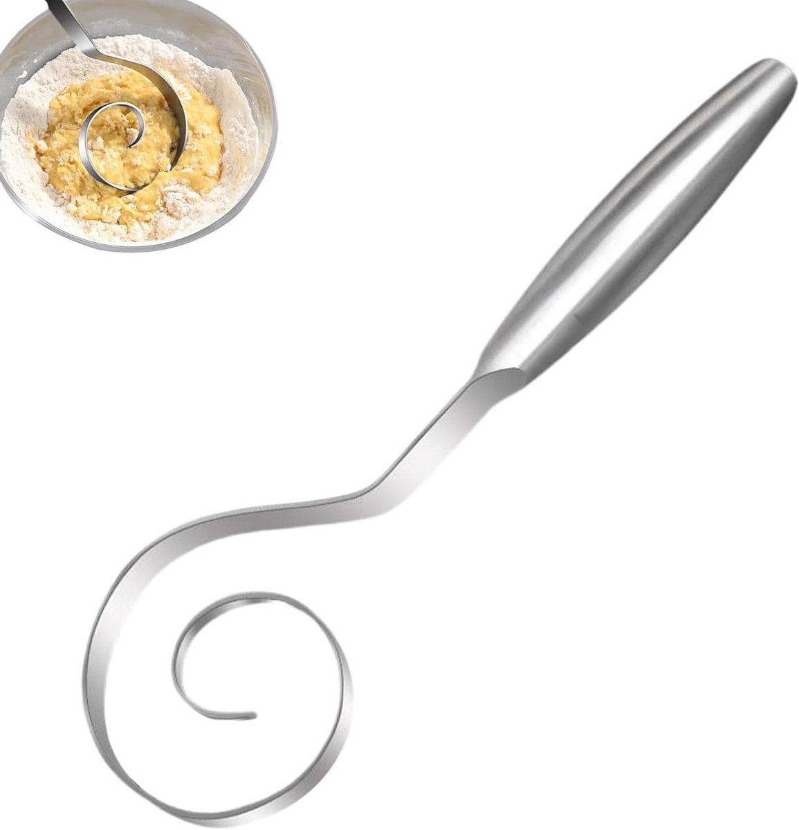 Deense Garde - Broodmixer - Deeg Mengen - Ergonomisch Handvat - 25x5 cm - Zilver