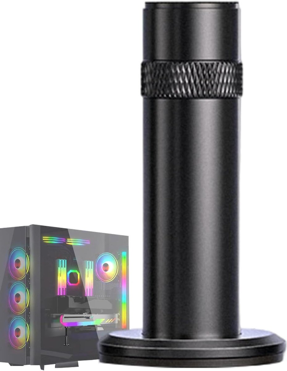 Videokaarthouder - GPU Steun - Computer Bouwen - Magnetische ARGB - 2.5x2.5x7.5cm - Zwart