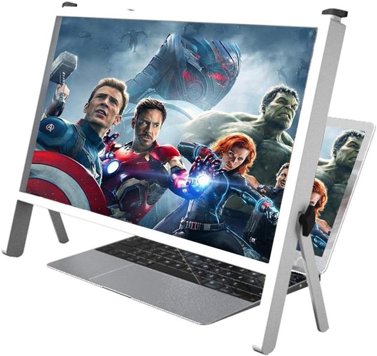 Schermvergroter - Telefoon projector - Comfortabel kijken - HD optische lens - 21 inch - Wit