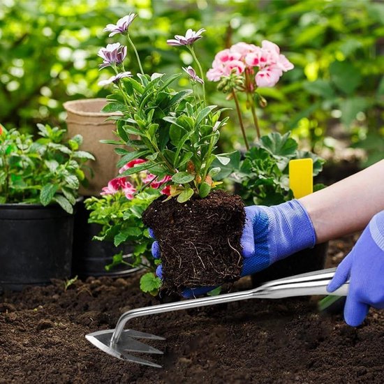 Handonkruidsteker met 3 tanden - Onkruidsteker tuin Handgraafmachine - Onkruid verwijderen - Volledige wortelverwijdering - 34 cm - Roestvrij staal — afbeelding 3