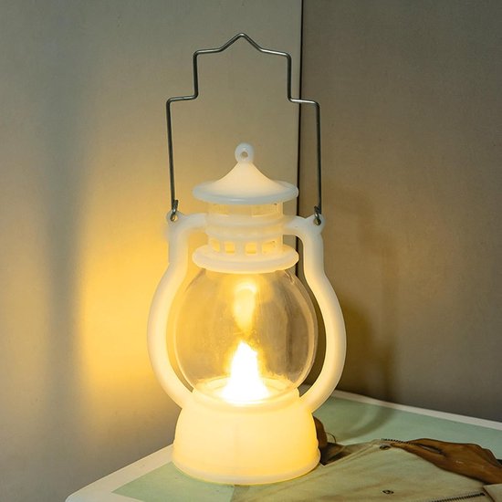 Led olielamp - Elektrische stormlamp - Sfeer creëren - Flikkerend vlam effect - 128 x 6 x 59 cm - Wit — afbeelding 2