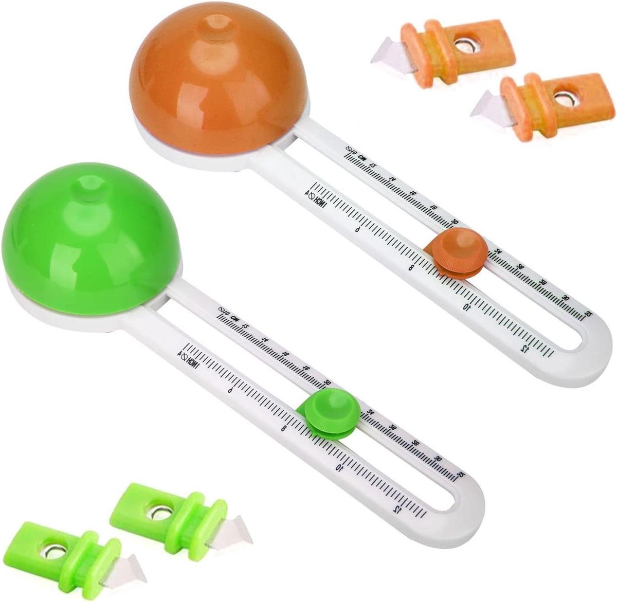 Cirkelpapiersnijder - Cirkeltrimmer - Cirkels Snijden - Verstelbare Diameter - 8-32 Cm - Wit