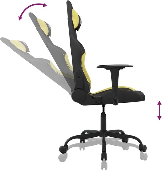 Gaming Stoel - Race Stoel - Comfortabel Gamen - Ergonomisch Ontwerp - 50.5 x 50 x 20.5 cm - Zwart Lichtgroen — afbeelding 2