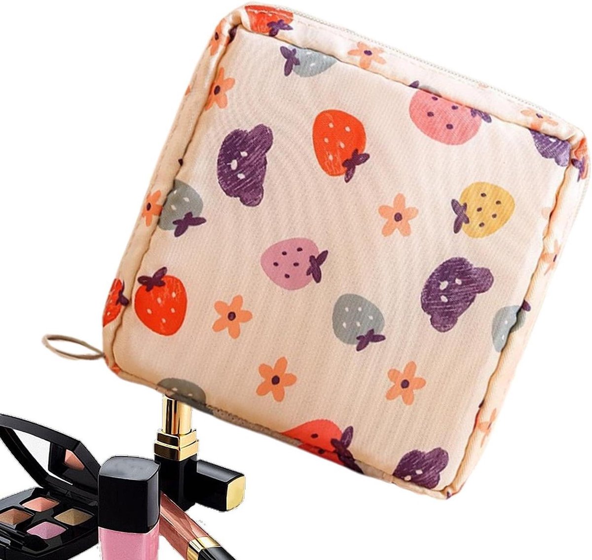 Maandverband Tas - Hygiëne Tas - Organiseren van Benodigdheden - Meerdere Compartimenten - 12 x 4 x 12 cm - Meerkleurig