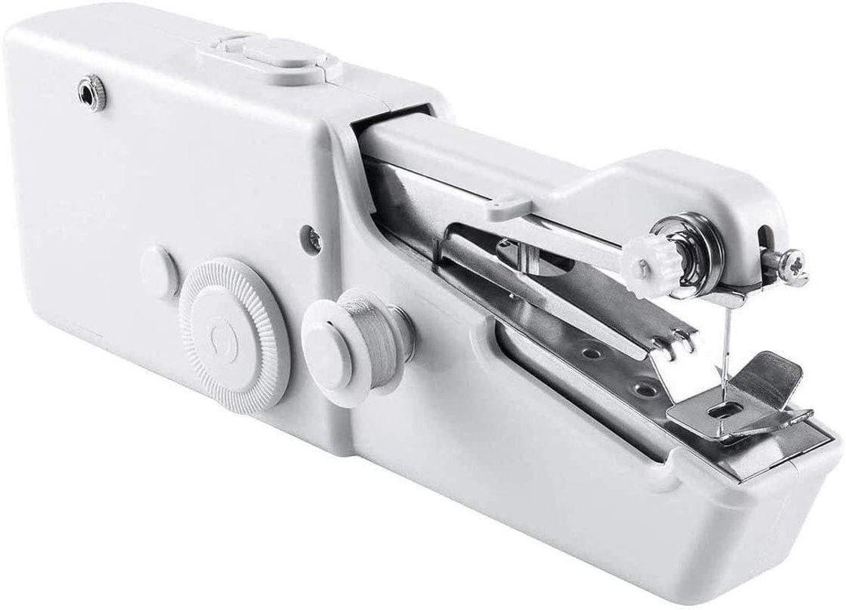 Hand Naaimachine - Mini Naaimachine - Kleding Repareren - Draadloos Draagbaar - 21 cm Lengte - Wit