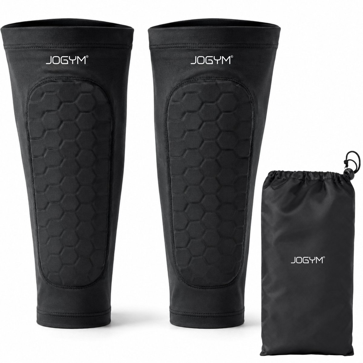 JOGYM® - Ingebouwde Scheenbeschermer Voetbal - Scheenbeschermers voetbal - Mini Scheenbeschermers Voebal - Wasmachinebestendige - Beschermt De Hele Scheen - Kind En Volwassene - Inclusief Opbergtas - Maat L