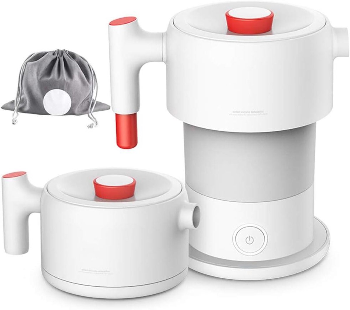 Elektrische Waterkoker - Reis Waterkoker - Warm Water Zetten - Opvouwbaar Ontwerp - 0.6 Liter - Wit