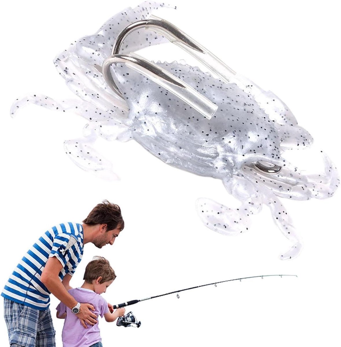 Zacht Krab Aas - Kunstmatig Vis Aas - Vissen in Koud Water - Anti-Hangen Ontwerp - 11 cm