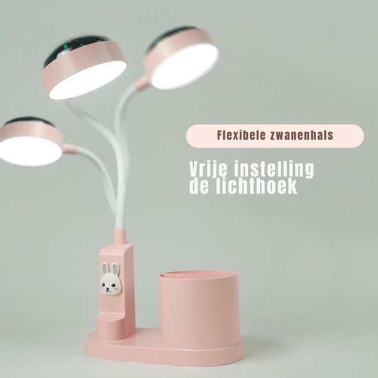 QUOVO® Bureaulamp Kinderkamer - Bureaulamp Roze - Tafellamp Kinderkamer - Roze - 12cm x 12cm x 15cm van QUOVO® — afbeelding 4