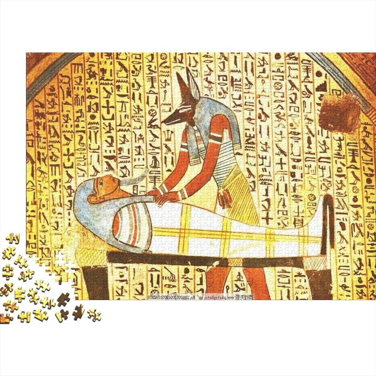 Legpuzzel 1000 stukjes - Volwassen puzzel - Ontspanning thuis - Precisie gesneden - 70 x 50 cm - Egyptische muurschildering