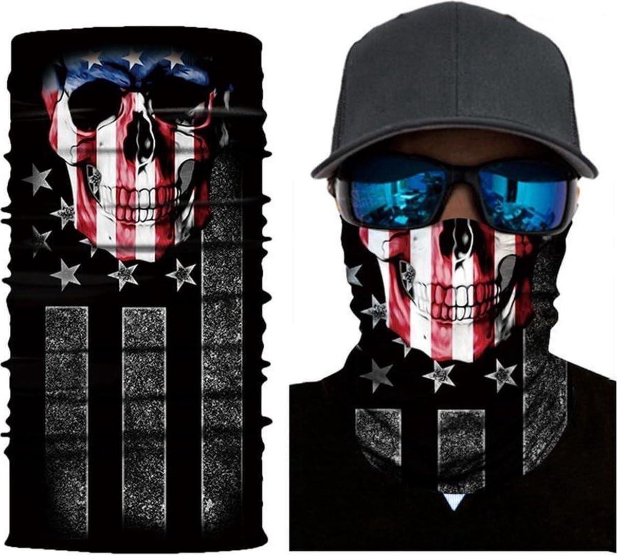 Motor Gezichtsmasker - Nekwarmer Schedel - Bescherming Buiten - Elastisch Ademend Materiaal - Universeel Pasbaar - Zwart Wit