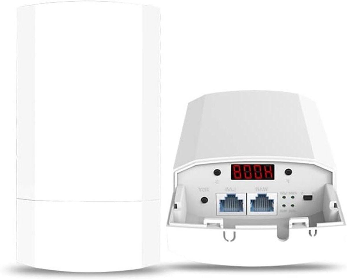 Outdoor WiFi Router - Draadloze Repeater - Netwerk Uitbreiden - 1km Bereik - 300Mbps - Wit