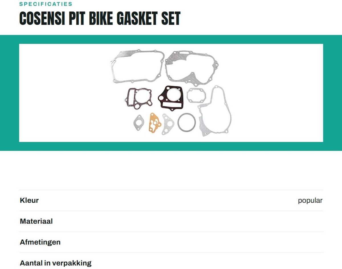 Dailygoods- Afdichting Set - Motorpakkingen voor 1P52FMH 110cc - Afdichting voor Taotao 110cc/125cc - Hittebestendig - Oliebestendig - Lange levensduur - Motorpakking