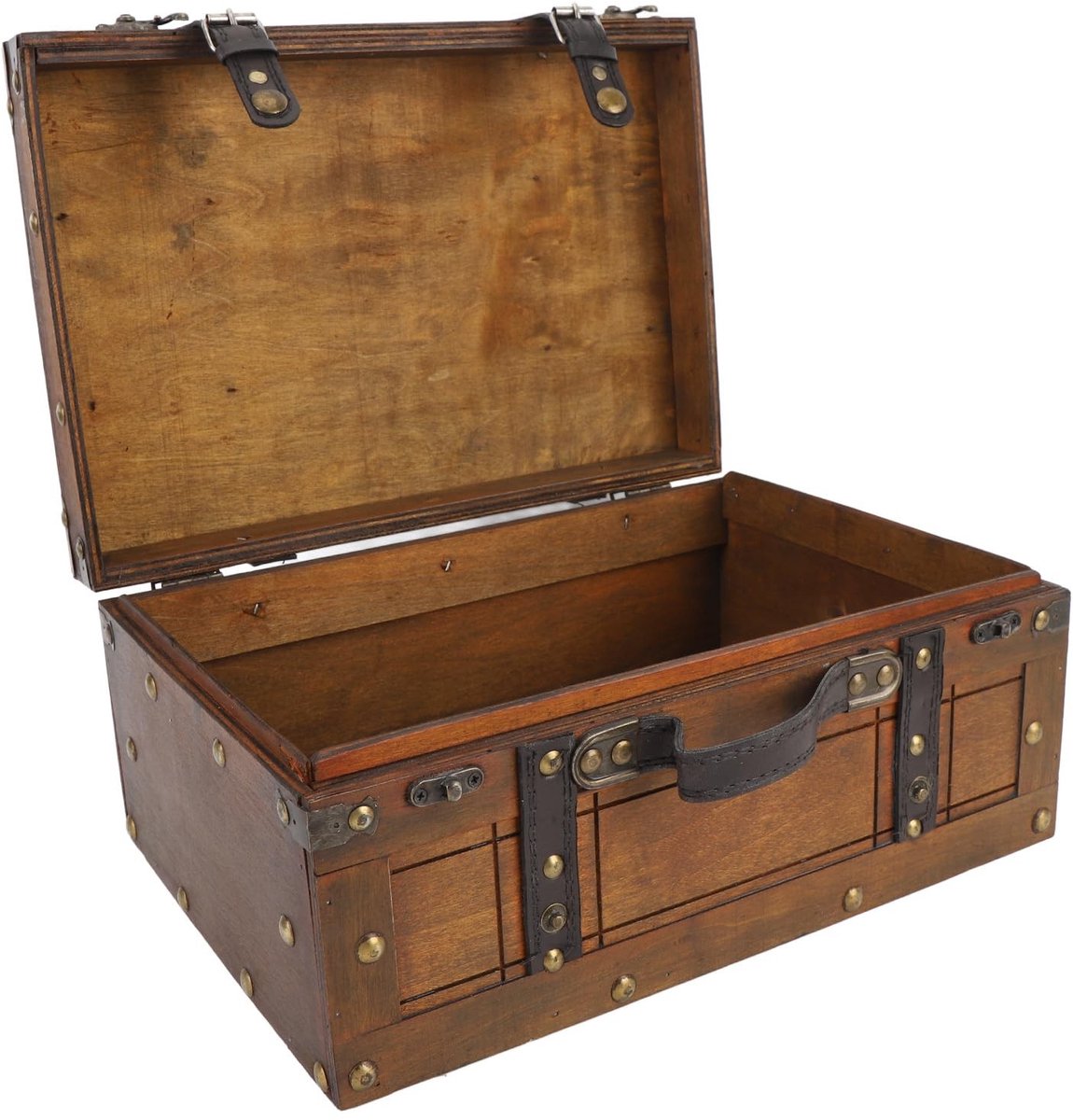 Dailygoods- Houten Handtas Vintage - Opbergdoos - Duurzaam - PU Leer - Retro - Functionele Geheugenoplossing - Unieke Fotografie - Opbergkoffer