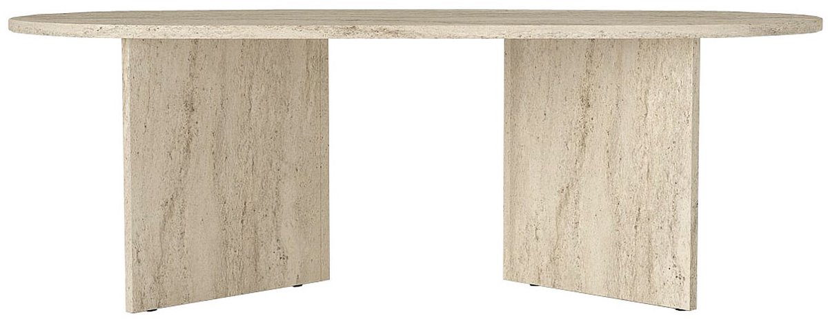Vente-unique Salontafel - Beige travertijn effect - TOPANIA