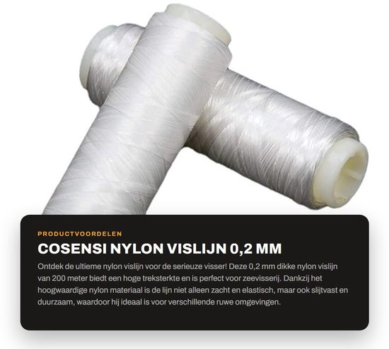 Dailygoods- Vislijn 0,2 mm 200 m - Hoge Treksterkte - Nylon - Elastisch - Slijtvast - Duurzaam - Vissnoer van Dailygoods — afbeelding 5