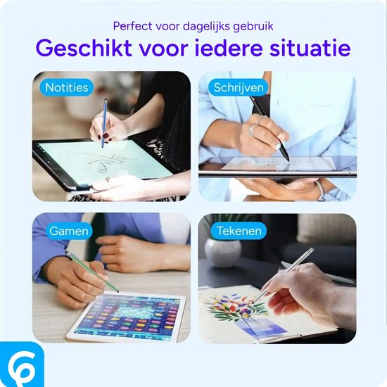 SBG Universele Stylus Pen - Geschikt voor Telefoon Tablet en iPad - Twee zachte punten - Groen van Merkloos — afbeelding 2