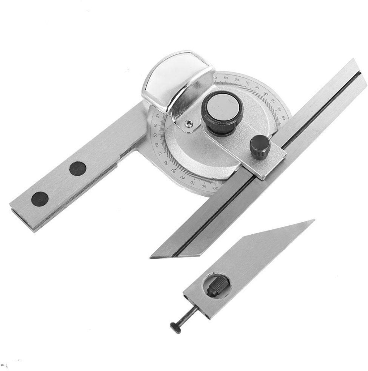 Allecto - Protractor - Hoekmeter - Draagbare 360 graden Protractor - Staal - Universele Hoekfinder - Meetgereedschap - Geschikt voor precisie metin...