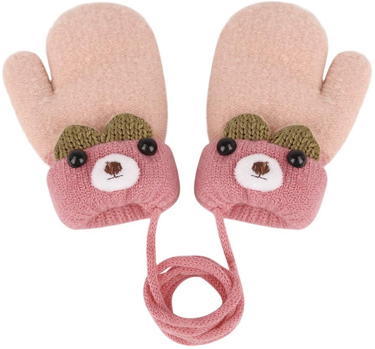 Dailygoods- Wanten Gebreid - Warme Handschoenen - Voor Kinderen 1-3 Jaar - Fleece Voering - Comfortabel - Diverse Kleuren