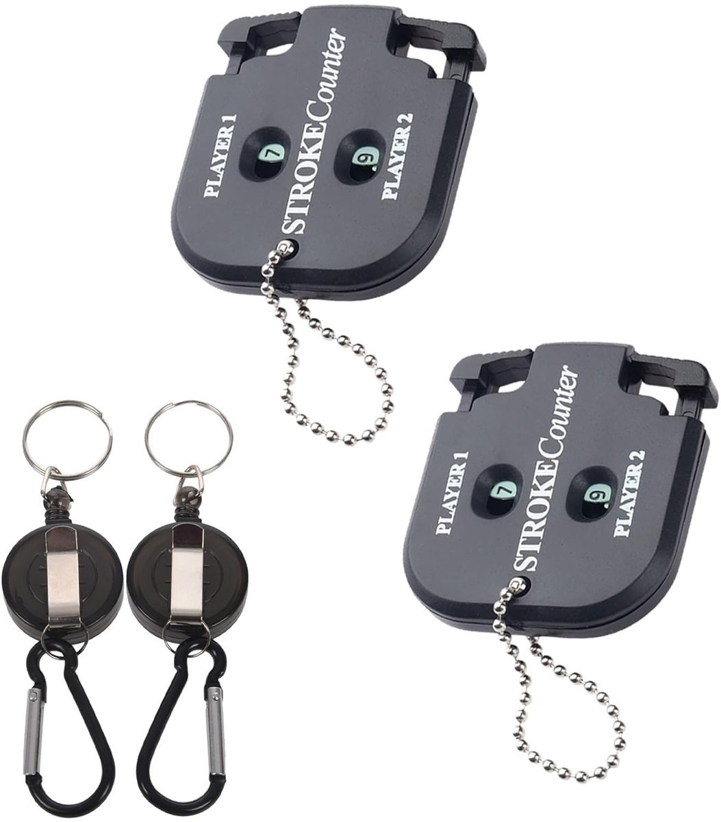 Dailygoods- Golfscoreteller - Digitale Slagteller - 2 Spelers - Intrekbare Sleutelhanger - ABS-Kunststof - Geschikt voor Outdoorsport