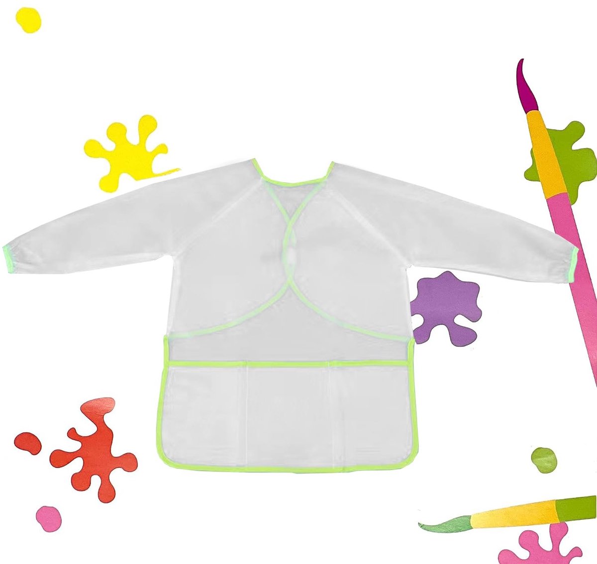 Dailygoods- Schilderschort Kinderen - Knutselschort - Schilderjas - Lange Mouwen - Geschikt voor Meisjes/Jongens - Ideaal voor Knutselen