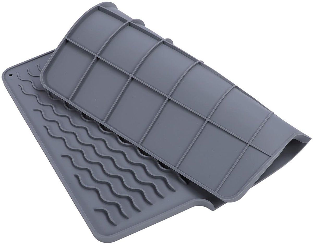 Dailygoods- Schoteldroogmat Hittebestendig - Siliconen Vaatdroogmat - Opvouwbaar - Antislip - Multifunctioneel - 39,6 x 32,7 cm