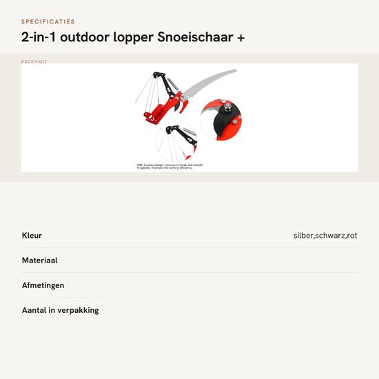 Dailygoods- Takkenschaar 2-in-1 - Snoeischaar/Zaag - Hoogwaardig Zaagblad - Intrekbare Paal - Lichtgewicht - Efficiënte Tuinsnoei van Dailygoods — afbeelding 3