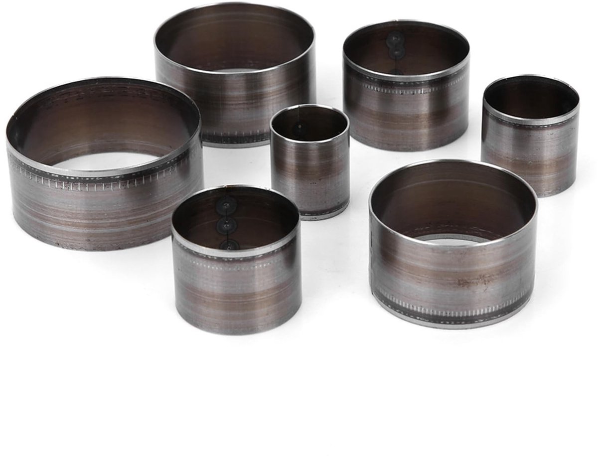 Dailygoods- Leerpons Set van 7 - Ronde Gatenpons - Precisiegatpons - Opbergdoos - Verschillende Maten 20/25/30/40/45/50 mm - Nauwkeurig Snijden