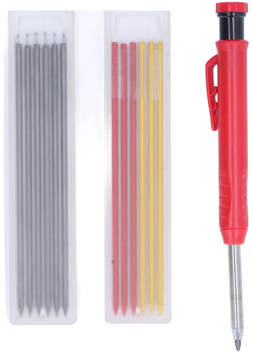 Dailygoods- Schrijfset Duurzaam - Houtbewerkingsschrijver - Markeerpen - Navullingen - Stevig - Ideaal voor Hout/Metaal/Glas