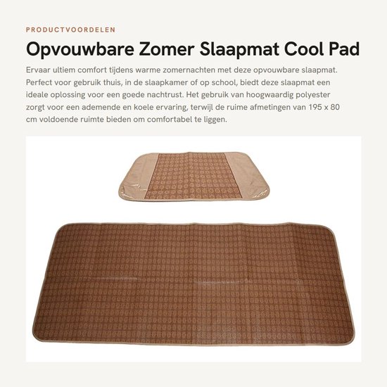 Dailygoods- Slaapmat Opvouwbaar - Zomer Rotan - Polyester - Inclusief Kussenhoes - 195 x 80 cm - Lichtgewicht 826 g - Koelmat van Dailygoods — afbeelding 2