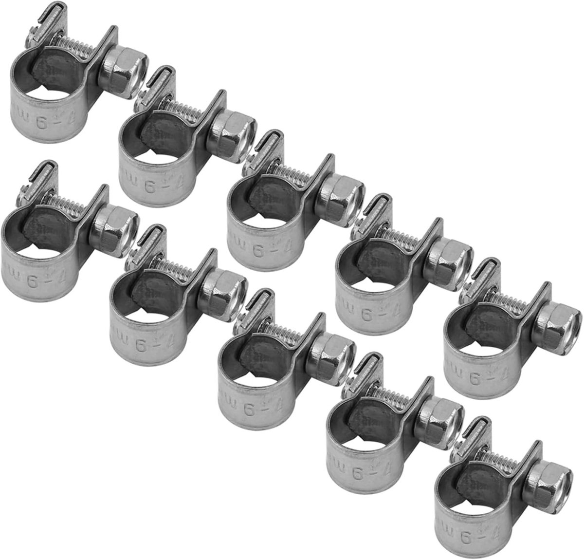 Dailygoods- Slangklemmen Assortiment 10 Stuks - RVS Slangklemmen 6-20 mm - Duurzaam en Schokbestendig - Antislip Ontwerp - Eenvoudige Installatie - Betrouwbare Prestaties - Slangklem